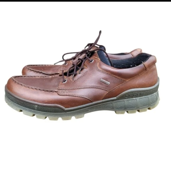 46 ECCO Track 25 Low Gortex Bison Brown Leather Shoe Work Waterproof Men 12 12.5 - Picture 3 of 12